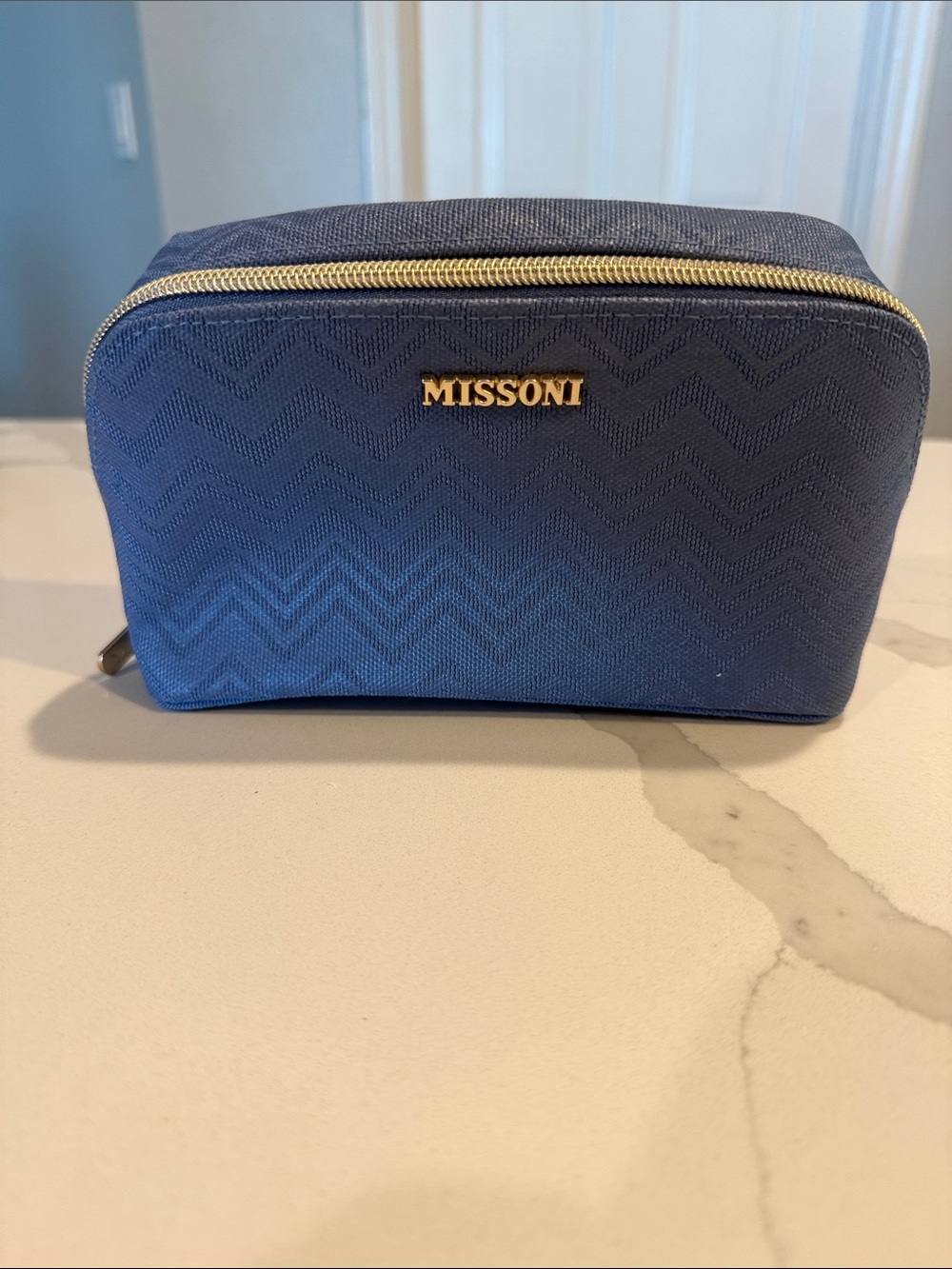 Missoni Light Blue Chevron Travel Pouch